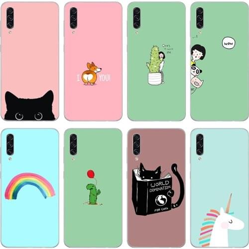 Cute cartoon cat Silicon Phone Case For samsung galaxy a50 a70 a30 a40 a20 a10 a51 a71 a20e m30s a7 2018 Cover