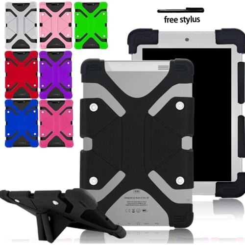 Silicone Stand Case Cover for Prestigio Grace/MultiPad/Muze/Wize 10.1" With Bracket Function Shockproof Protective Case+Stylus