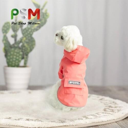 Reflective Strip Pet Raincoat New Autumn Winter Hooded Waterproof Mesh Breathable And Sweat Absorbing Solid Color Pet Supplies
