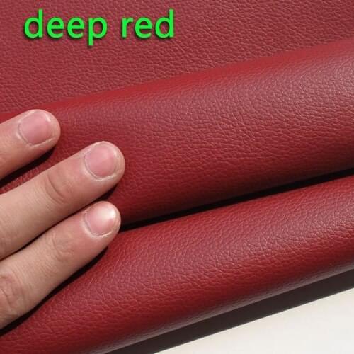 Deep Red Small Lychee Pu Leather Faux Leather Fabric Pu Artificial leather Upholstery Leather By The Yard Free Shipping