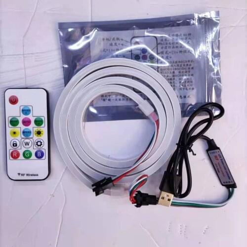 USB 5V 14key RF wireless remote control neon rope light neon led Strip Muti color Dream Color WS2812 RGB SMD5050 Strip Lighting