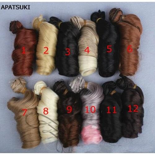 BJD SD DIY Doll Hair For Barbie Doll DIY High-temperature Wire Curly Wave Wig Natural Color Wigs Hair