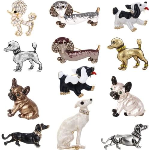 Zodiac Cartoon Animal Brooches for Women Cute Dog Brooch Lovers Unisex Jewelry Gifts Anime Pins