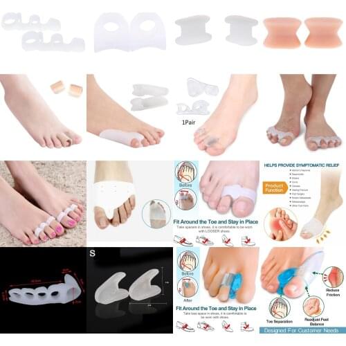 1 Pair Toe Silicone Bunion Guard Foot Care orthopedic Toe Separators Finger Toe Separator Correction Pad Foot Care Tool