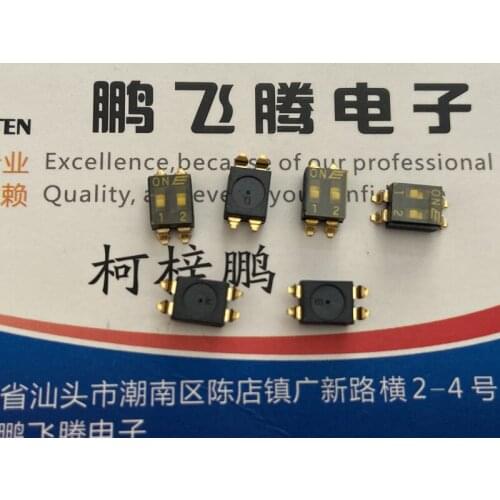 1PCS US E-SWITCH KAJ02TGGR dial code switch 2-bit patch 2.54mm key type flat dial code