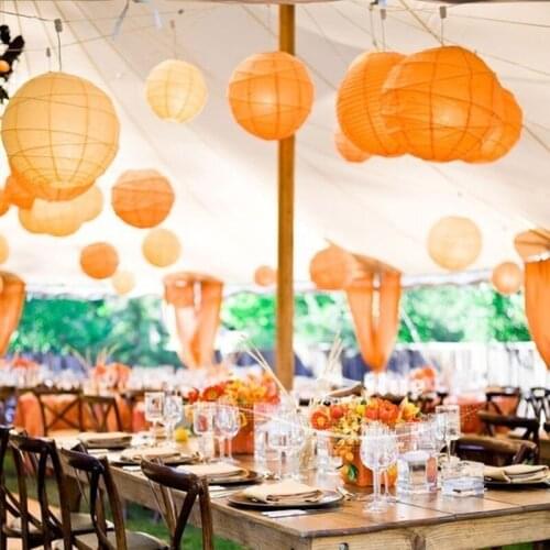 Zilue 10pcs/lot Orange color Chinese paper lanterns Child DIY Halloween days Easter days suppilers party decorations