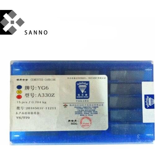 15Pcs External turning tool inserts YT15 / YG6 / YG8 / YW1 /YT5 A330 / A330Z carbide welding inserts brazed blade cutting tips