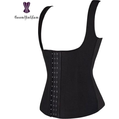 3 Hooks 4 Steel Boned Waist Cincher Shaper Breast lifter Shapewear Plus Size Latex Waist Trainer Vest Corset 886