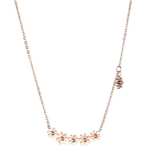 316L Stainless Steel Kuziduocai 2020 New Daisy Fresh Little Flowers Choker Collier Chain Necklaces & Pendants For Women N-2