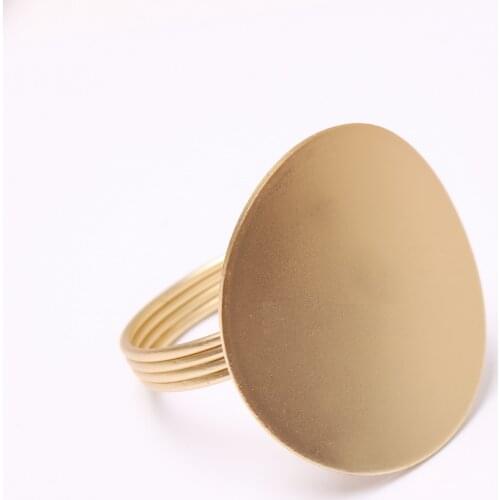 6pcs Simple round metal napkin button hotel banquet tableware set table cloth ring napkin ring