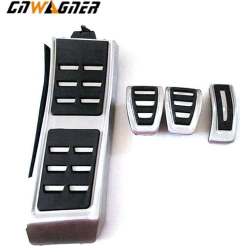 Car Auto MT Gas Brake Foot Rest Pedal Pads For Audi A4 B8 A6 A7 A8 S4 RS4 A5 S5 RS5 8T Q5 SQ5 8R Car Aluminum Alloy Pedals