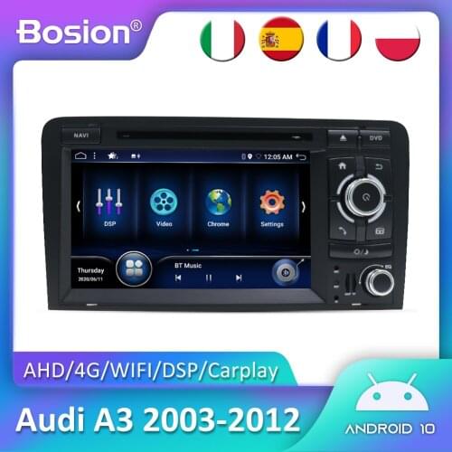 Bosion Android 10 Car DVD Radio Multimedia Player For Audi A3 2003-2012 GPS Navigation IPS Screen DSP Carplay 2 DIN autoradio