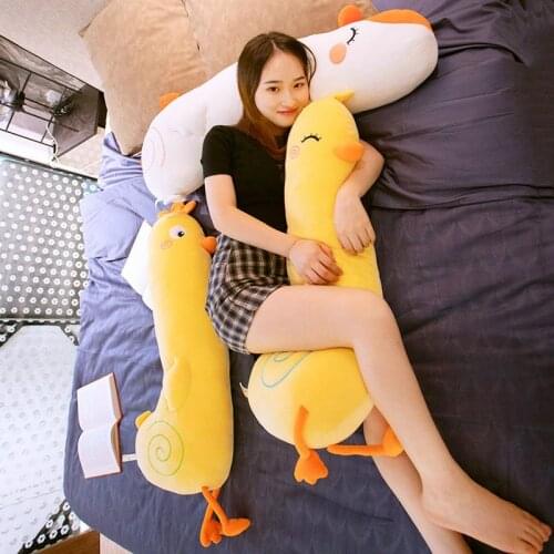 Big Yellow Chicken White Goose Duck Plush Toy Pillow Stuffed Ride on Cartoon Animals gian duck Cushion Bed sleeping Leg Pillow