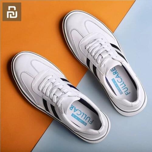 Xiaomi youpin first layer cowhide light elastic white shoes soft elastic sports shoes all-match casual shoes