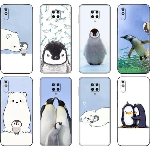 Black tpu Case For Xiaomi Redmi 7A 8 8A 9 9A 9C Case Redmi Note 8T 8 Pro T Note 9 9S 9 Pro Case Lovely Penguin Polar Bear