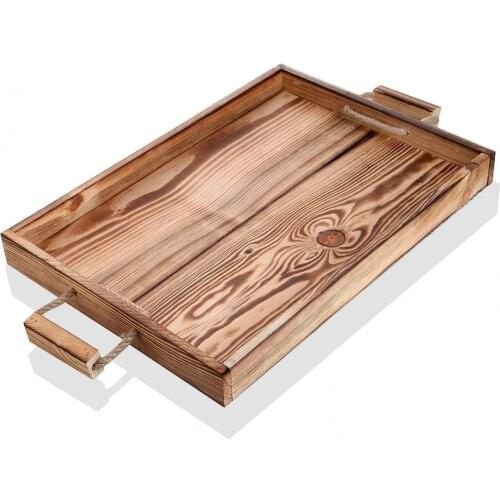 Wooden Rectangular Serving Tray, Wood Plate, Tea/Drink Platter, Dinner Serving Tray, Snack Tray