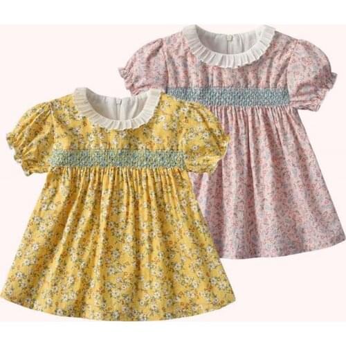 Baby Girl Smocked Dress Toddler Spanish Handmade Smocking Dresses Infant Royal Princess Children Spain Boutique