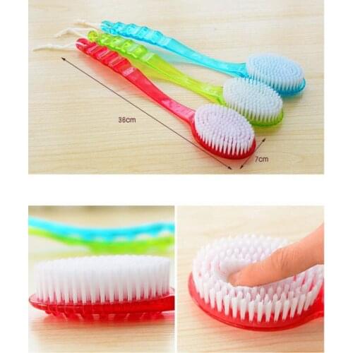 DHL 50pcs Long Handle Back Bath Massage Brush Skin Cleaning Brush