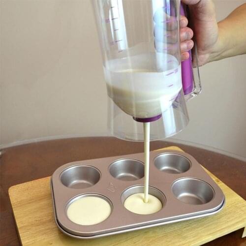 900ml Cupcake Pancake Cake Cream Dispenser Cake Mix Measuring Cooking Tools Funnel Maker Essentials Jug cup Baking D9X1