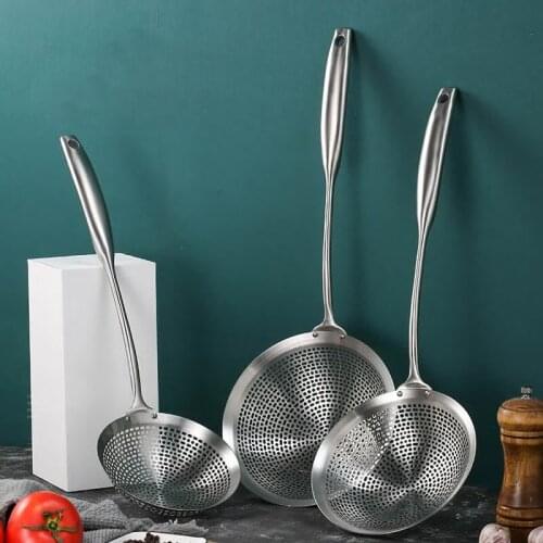304 Stainless Steel Skimmer Strainer Colander Mesh Deep Fryer Oil Frying Scoop Noodles Dumpling Sieve Kitchen Tools Kitchenware