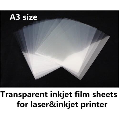 A3 size inkjet transparent film sheets ,laser printer plate making film