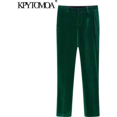 KPYTOMOA Women's Velvet Trousers