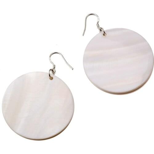 Round Dangle Earrings Beach Shell Romantic Earrings Fashion Style Accessories for Women
