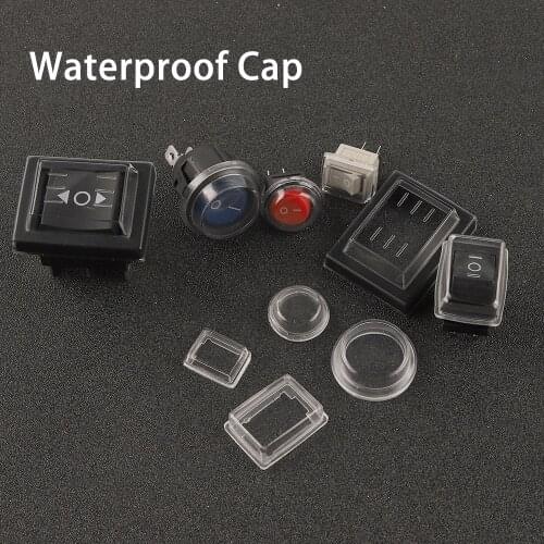 Rocker switch Transparent dust Cover 10x15/21x15/31x23mm Mini Push Button Switch Waterproof Cap Cover For diameter 16/23mm