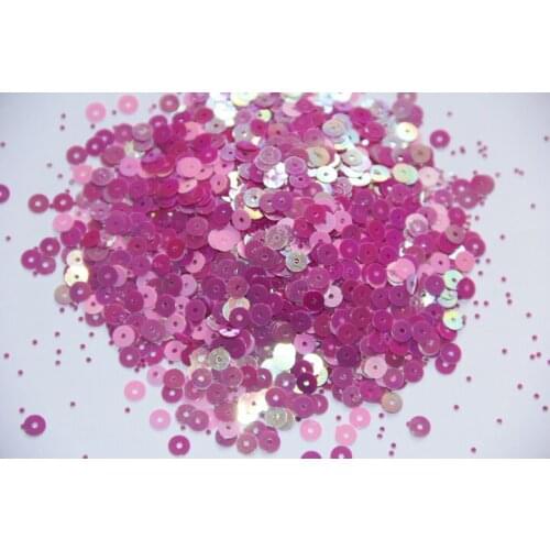 Hot Fashion Pink 5mm Mixed Round Nail Art Tips Glitter Paillette Decoration DIY 50 grams