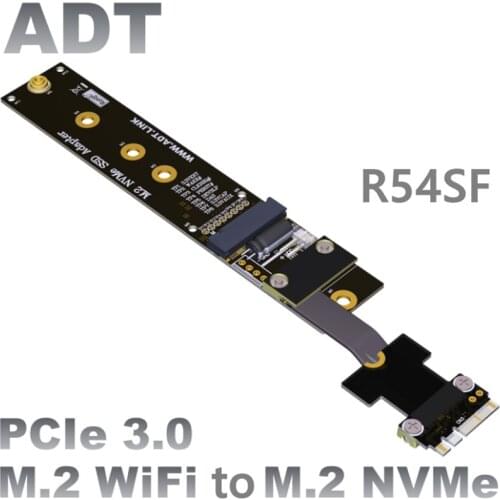 M.2 WiFi A.E key To M.2 NVMe SSD Extension Cable extender Adapter PCIe3.0 x1 full speed