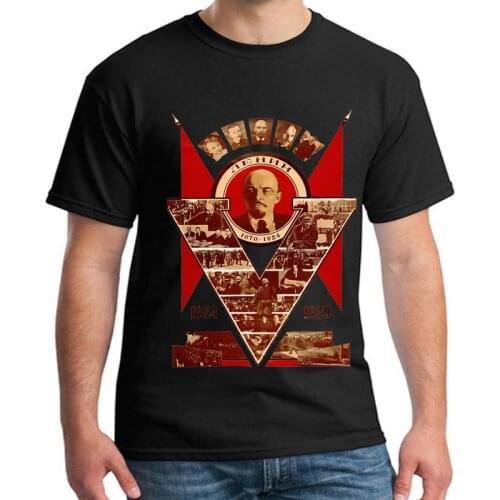 CCCP USSR Soviet Union Lenin T-Shirt Moscow Russia Mens Short Sleeve T Shirt Poster Printing Cotton O Neck Tops Tee Size S-3XL