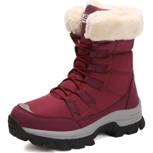 Winter Boots Men High-top Water-resistant Cotton Shoes Male Plus Velvet Warm Couple Snow Boots Northeast Outdoor Casual Shoes