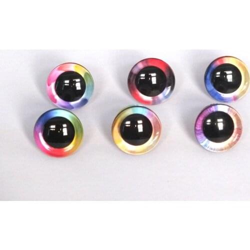 12 Sets 14MM/16MM/18MM/20MM/25MM Stuffed Toys Glitter Safety Eyes Nonwovens Washer Clear Doll Eyes Dolls Accessories