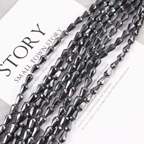 8mmX12mm Natural Stone Hematite Loose Spacer Beads for Jewelry Making Diy Necklace