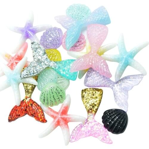 Slime Charms Bulk - 20pcs Charms Mermaid Starfish for Slime Flatback Resin