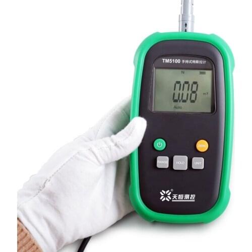 Handheld Digital Permanent Magnet Gauss Meter Tesla Meter Magnetic Flux Meter Surface Magnetic Field Measuring Instrument TM5100