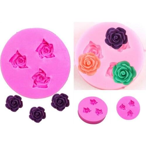 Bloom Rose Silicone Cake Mold 3D Flower Fondant Mold Cupcake Jelly Candy Chocolate Decoration Baking Tool Moulds