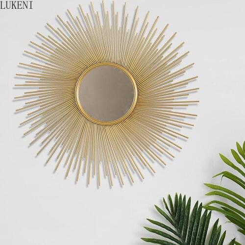 Light Luxury Metal Wall Hanging Living Room Porch Shop Background Wall Decorative Mirror Creative Bedroom Room Wall Hangings