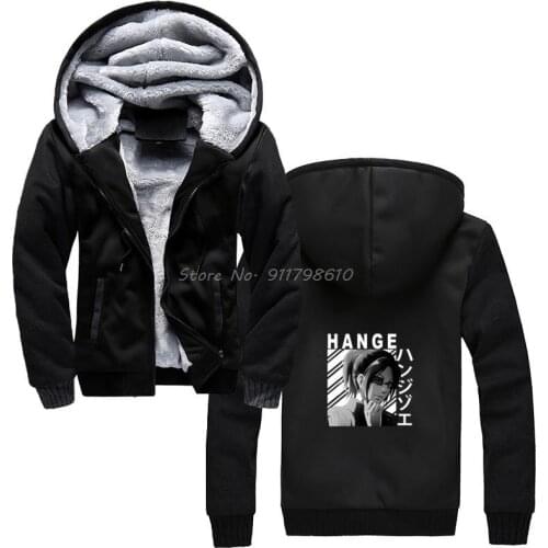 Attack On Titan Hange Zoe Vintage Hoodie Anime Men Hooded Winter Thickening Keep Warm Sweatshirt Streetwear Harajuku