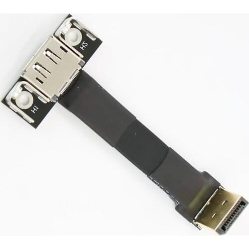 DisplayPort 1.2 Extension Cable DP To DP 4K 60Hz 1.2V Cord Elbow Angled Adapter FPC Display Port Ribbon Flat Male Female Bracket