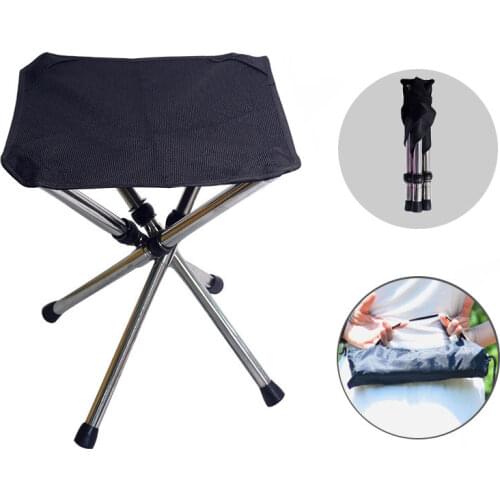 Outdoor Folding Camping Chair Portable Stainless Steel Picnic Chair Stool Hiking BBQ Seat Foldable Beach Mini Chair