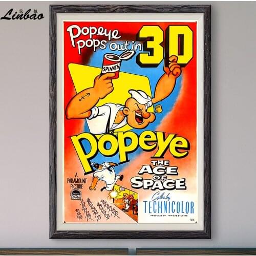 V109 1953 3D Popeye ! Vintage Classic Movie Custom Silk Poster Home Deco Wall Art Christmas Gift