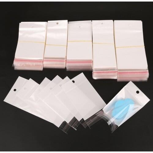 Select Size 6x14cm/7x14cm/8x14cm/6x17.5cm/8x17.5cm 100Pcs White Self-Adhesive Plastic Storage Bag For Jewelry Packaging Gift Bag