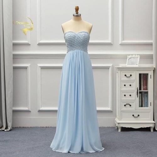 Light Sky Blue Cocktail Party Dresses Chiffon Beaded Engagement Formal Evening Dresses Brides Gowns Vestidos De Novia 2019 EV10