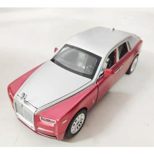 1:28 luxury 2019 car alloy model Sound and light pull back 6 door boutique simulation model car