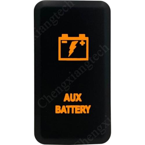 AUX BATTERY Push Button Switch Orange LED For Toyota Landcruiser Hilux FJ Cruiser ON OFF Switch With Wire 12 Volt 3Amp