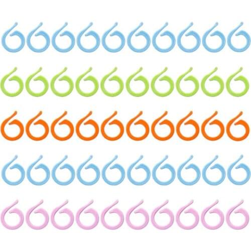 20PCS Knitting Stitch Markers 16mm 21mm Plastic Knitting Counters Stitch Needle Clip Rings for Weaving Knitting Accessories