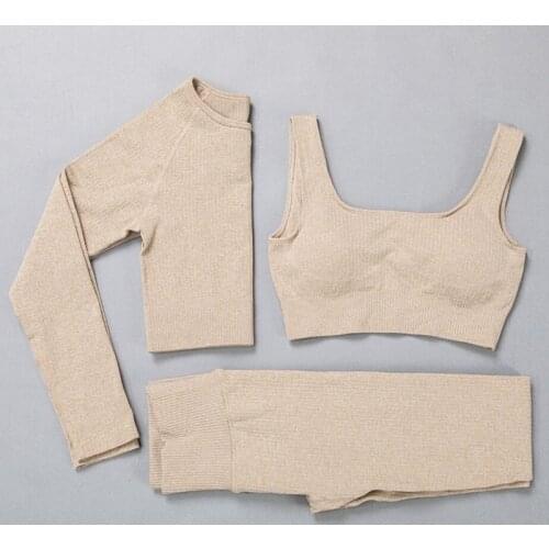 2021 Sports Suits Women Seamless Yoga Sets Fitness Gym clothing Pants High Waist Straps Sport Leggings High Elasticity Bra