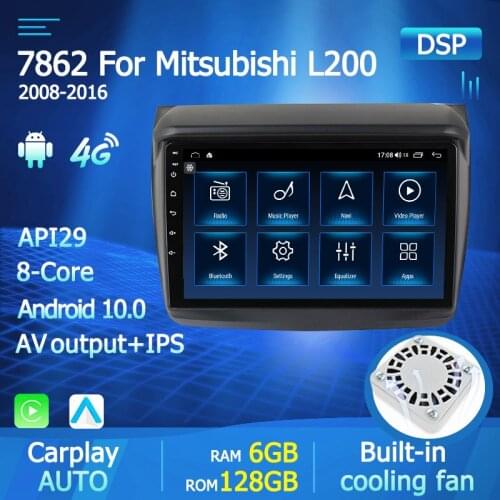 2Din Car Radio Octa Core Android10.0 GPS Navi for Mitsubishi PAJERO Sport 2 L200 Triton 2008 2016 Stereo Headunit BT Reproductor