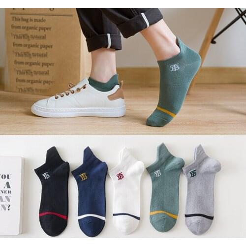 5 Pairs/Lot Summer Man Cotton Short Socks Thin Fashion Breathable Men Comfortable Solid Color Casual Business Socks Boat Sock